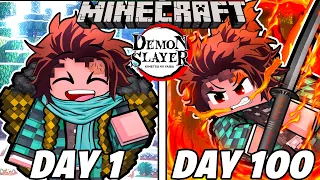 I Survived Minecraft Demon Slayer for 100 Days As Tanjiro... This Is What Happened