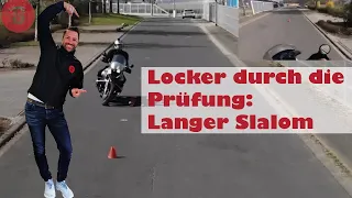 Motorrad 🏍 fahren lernen - Grundfahraufgabe Langer Slalom 〰️ - so knackst du die Übungen locker 😎