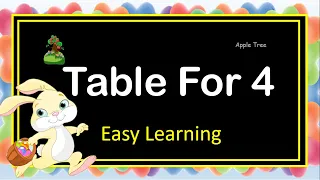 Table of 4 , Rhythmic Table of Four , Learn Multiplication Table of 4, 4 का पहाड़ा, Math table for 4