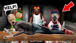 Granny, Ice Scream, Baldi vs Grandpa - playing doctor - funny horror school animation (p.2)