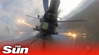 Russian attack helicopters fire flurry of missiles at Ukrainian positions
