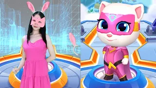 Imitate Angela Hero - Talking Tom Hero Dash In Real Life