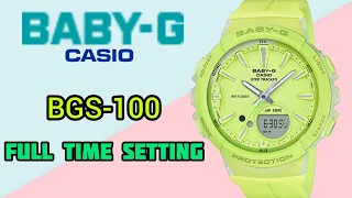 How To Setting Time on Baby-G BGS-100 Digital Watch | Watch Repair Channel