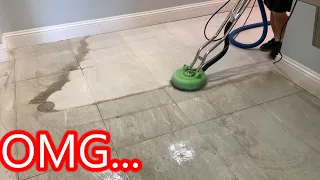 UNBELIEVABLY SOILED TILE AND GROUT CLEANING TRANSFORMATION! 1st cleaning in years!