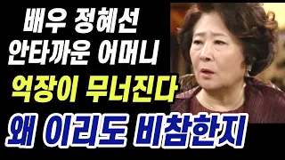 배우 정혜선나이 먹어가며 박병호 만났지만 결국 충격 안타까운 상황