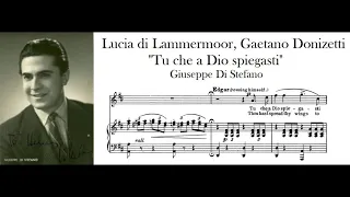 "Tu che a Dio spiegasti l'ali" Lucia di Lammermoor - Giuseppe Di Stefano (with score!) 1080p HD