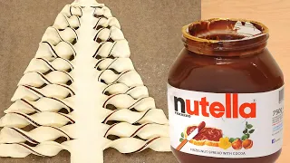 How to Make a Nutella Chocolate Christmas Tree Pastry