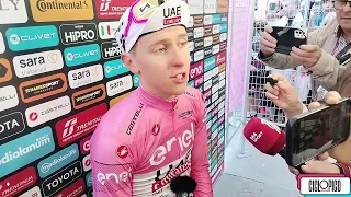 Giro d'Italia 2024. La gioia di Tadej Pogacar dopo la vittoria di Perugia