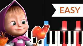 Sweet Tooth's Song - Masha and the Bear (EASY Piano Tutorial)