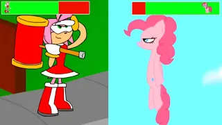 Amy Rose vs. Pinkie Pie with healthbars (30th Anniversary Special)
