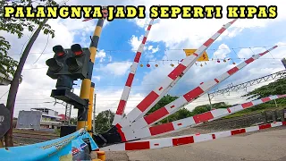 Palang Kereta Api Ini Unik Banget Jadi Kaya Kipas JPL 109 Kalijaya