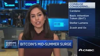 Bitcoin rises 17 percent in mid-summer surge