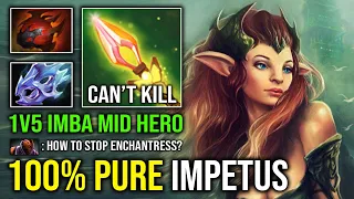 NEW OP MID HERO 100% Pure Impetus Moon Shard Heart 1v5 Unkillable Max Speed Enchantress Dota 2