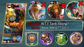 NEW META !! XBORG TANK BUILD AND EMBLEM 2022 ~  XBORG TOP GLOBAL ~MOBILE LEGENDS