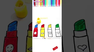 Cute lipsticks drawing and painting for kids #shortvideo #drawing