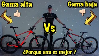 Comparación de una Mtb de Competición  vs recreativa  (mtb gama baja de la coppel)