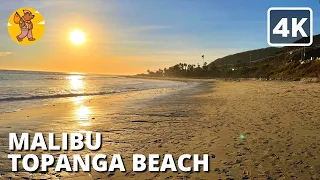 Topanga Beach in Malibu Walking Tour | Los Angeles {4k} 🔊 Binaural Sound