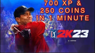 PGA Tour 2k23 - FASTEST WAY TO LEVEL UP - EARN 700 XP + REWARDS & 250 COINS IN 1 MINUTE!!