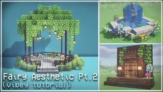 Minecraft: Fairy Aesthetic Builds Pt.2 🍄🌿✨ Fairytail Cottagecore Fairycore Fairy 🌸 Kelpie The Fox