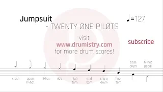 Twenty One Pilots - Jumpsuit Drum Score