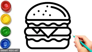 How To Draw Burger | Burger Drawing | Smart Kids Art