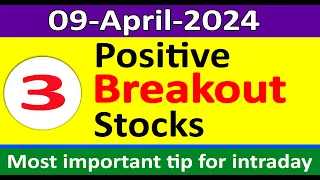 Top 3 positive stocks | Stocks for 09-April-2024 for Intraday trading | Best stocks to buy tomorrow