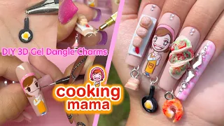 Cooking Mama Nail Art!! 3D Dangle Nail Charm Tutorial DIY Gel Character Design | NailzByDev Products