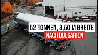 Schwertransport nach Bulgarien mit 3,5 m Breite und 52000 KG OCS Spedition GmbH