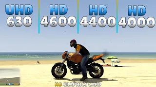 No Graphics Card - Playing GTA 5 Only On IGPUs : UHD 630 vs HD 4600 vs HD 4400 vs HD 4000