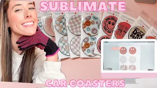 Studio Vlog | DIY | Sublimate Car Coasters 🚗✨ | Small Business Vlog | Epson Eco Tank | Work With Me