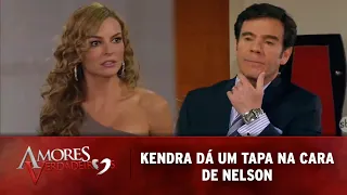 Amores Verdadeiros - Kendra dá um tapa na cara de Nelson após ele pedir exame de DNA do bebê