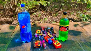 ✅🔥ПЕТАРДА В БУТЫЛКЕ 💣💥💦🍾BIG FIRECRACKERS + BLUE PEPSI and GREEN Coca Cola💣ВЗРЫВАЮ ПЕТАРДЫ 🔴 БОМБОЧКИ