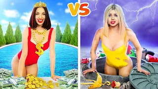 Chica rica vs chica pobre | Tipos de estudiantes ricos vs pobres y situaciones mágicas por RATATA