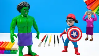 Making Scary Teacher 3D mixed Hulk with clay 💀 Scary Teacher 3D 💀 Polymer Clay Tutorial