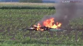 ME 163 - maiden flight & burning crash
