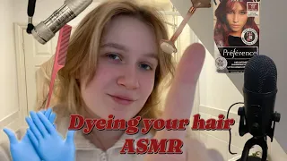 ASMR dyeing Your Hair Red👩🏻‍🦰🍓// layered sounds, personal attention, lofi//