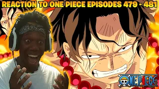 FIRST TIME REACTION TO ONE PIECE EPISODES 479-481 (YESSSORRR FIRE FIST ACE IS BACKK!!!!!!)