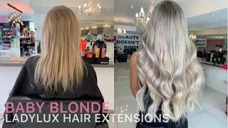 THE PERFECT BABY BLONDE COLOUR WITH ROOT SHADOW  | LADYLUX SEAMLESS TAPE HAIR EXTENSIONS