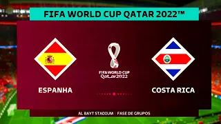 Espanha x Costa Rica (Rodada 1 Grupo E) Simulação Copa do Mundo 2022