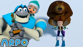 Downhill DISASTER - Watch Out for the BEAR! | ARPO The Robot | Funny Kids Cartoons | Full Episodes