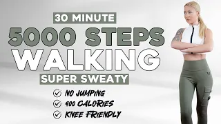 5000 STEPS FAST Walking Workout to Burn Fat & Boost Your Mood Knee Friendly