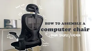 How to Assemble an Office / Computer Chair from Shopee/Lazada 🔩step by step tutorial
