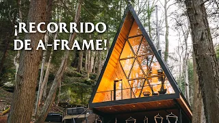 ¡Casa con estructura en A de tres pisos con Cascada! | ¡Recorrido por Dunlap Hallow, A-Frame