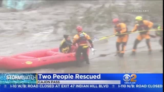 2 People Rescued From Rushing Water At The Cajon Pass