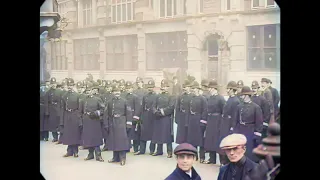 Ai Colorized | Suffragette Riot in Westminster, London 1910 - DeOldify