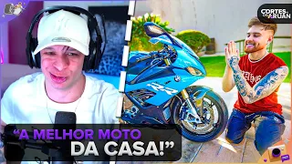 ARUAN REAGE: ESSA É MINHA MOTO NOVA !! 🙏🏻😍 * BMW S1000rr * (FELIPE CORONADO) - Cortes do Aruan