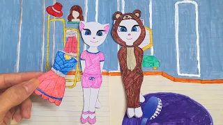 DIY My Talking Angela 2 Real lIfe | Drawing Angela Outfits On Paper