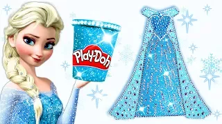 💎 How To Make Princess Elsa Super Sparkle Play Doh Dress DIY