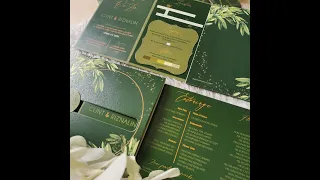 Olive Emerald Wedding Invitation