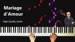 Mariage d'Amour - Paul de Senneville ( Synthesia + hands piano tutorial ) High Quality Audio